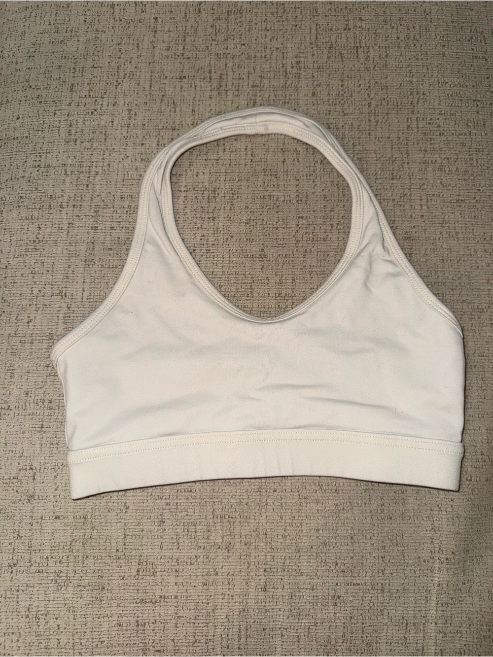 White Racerback Sports Bra - Picture 2 of 3